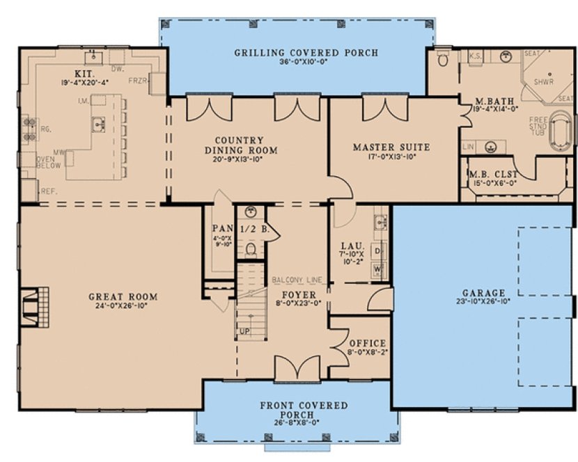 Main Floor Plan for House Plan #319873
