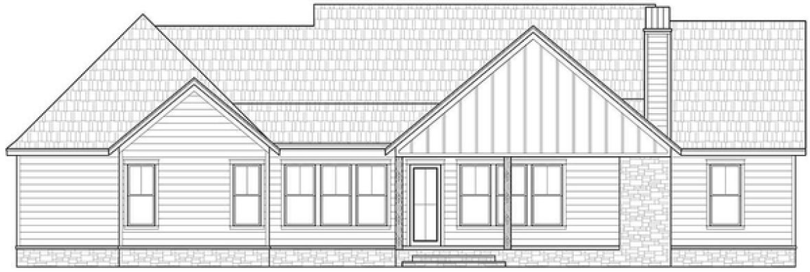 Rear Elevation for House Plan #900032