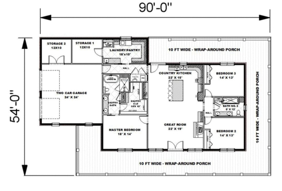 Main Floor Plan for House Plan #430902