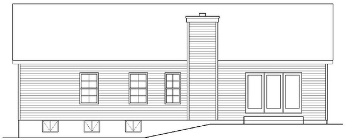 Rear Elevation for House Plan #416671