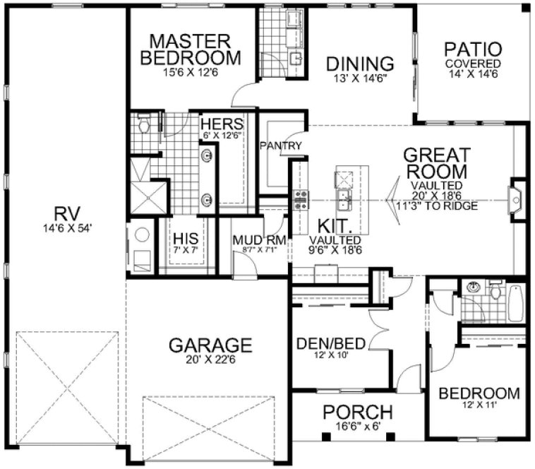Main Floor Plan for House Plan #802791