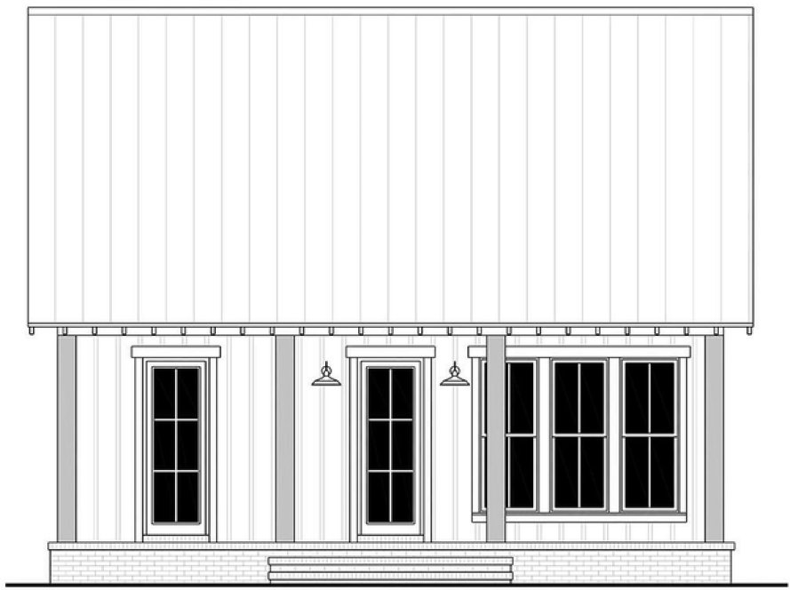 Rear Elevation for House Plan #300690