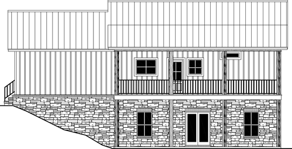 Rear Elevation for House Plan #210945