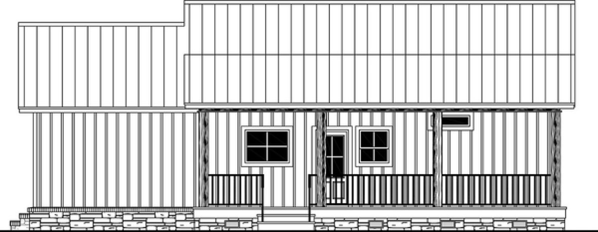 Rear Elevation for House Plan #210915