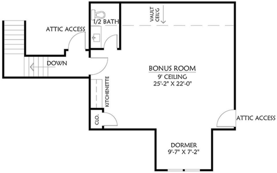 Attic Plan for House Plan #906172