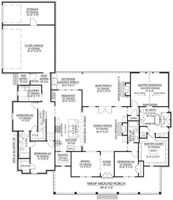 Main Floor Plan for House Plan #906172