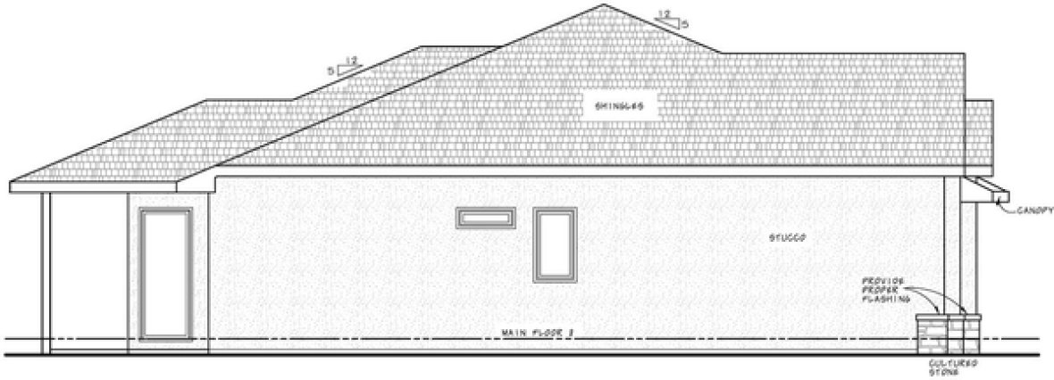 Left Elevation for House Plan #156491
