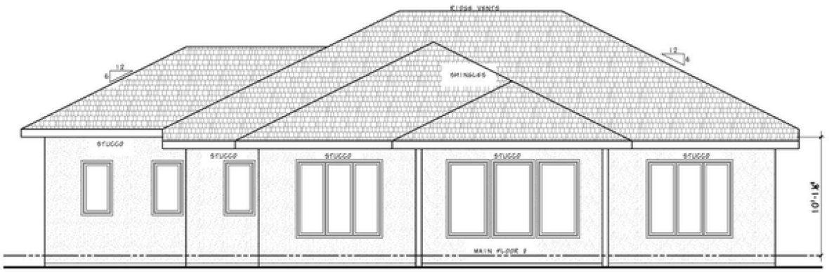 Rear Elevation for House Plan #156491