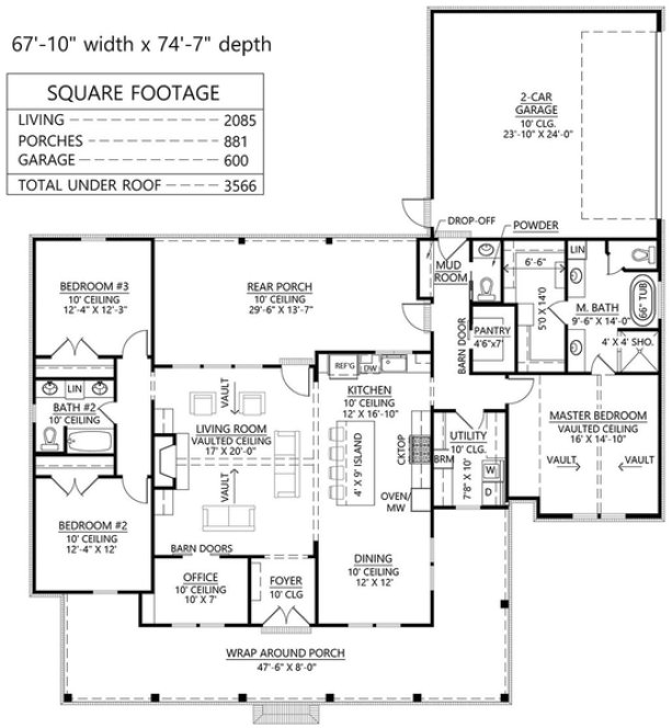 Main Floor Plan for House Plan #905802