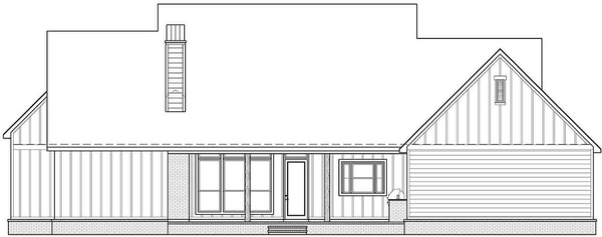 Rear Elevation for House Plan #900042