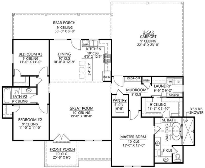 Main Floor Plan for House Plan #906761
