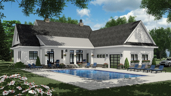 Rear Elevation for House Plan #280752