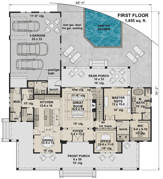 Main Floor Plan for House Plan #280752