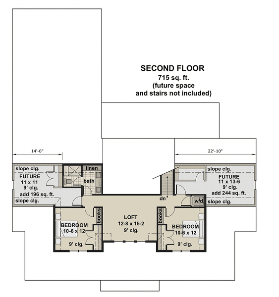 Second Floor Plan for House Plan #280752