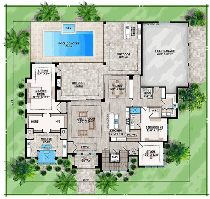 Main Floor Plan for House Plan #770534