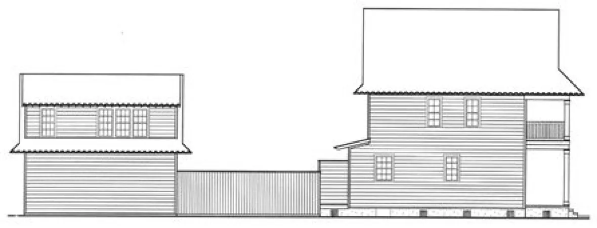 Left Elevation for House Plan #127802