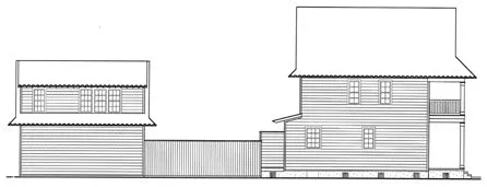 Left Elevation for House Plan #127802