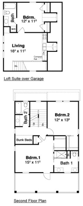 Second Floor Plan for House Plan #127802
