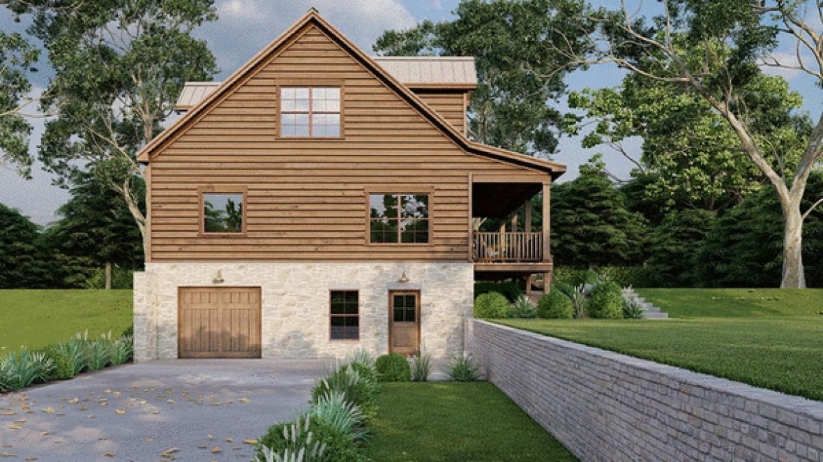 Left Elevation for House Plan #311222