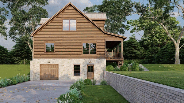 Left Elevation for House Plan #311222