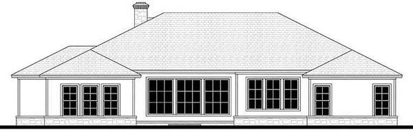 Rear Elevation for House Plan #304403