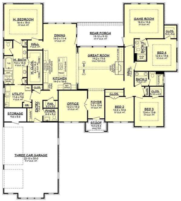 Main Floor Plan for House Plan #304403