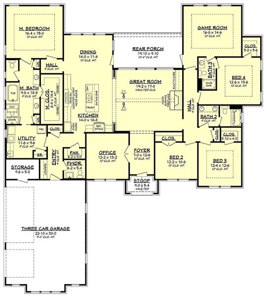 Main Floor Plan for House Plan #304403