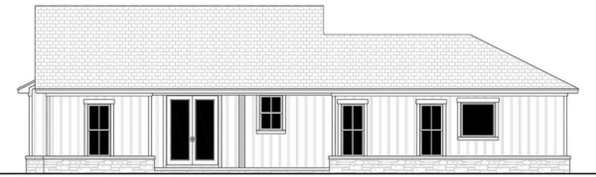 Rear Elevation for House Plan #309951