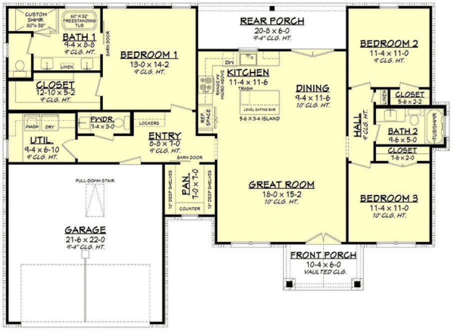 Main Floor Plan for House Plan #309951