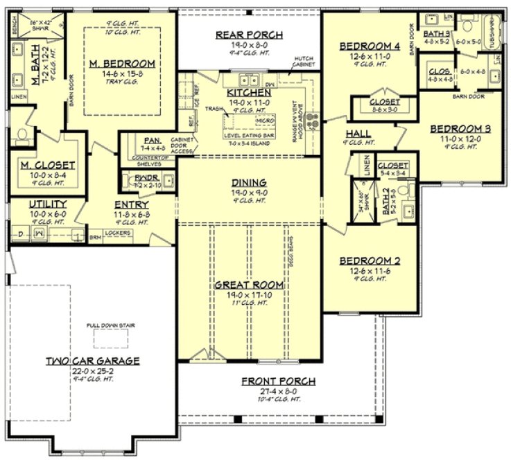 Main Floor Plan for House Plan #308522