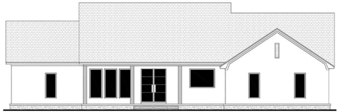 Rear Elevation for House Plan #305922