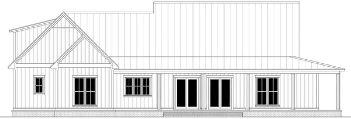 Rear Elevation for House Plan #308242