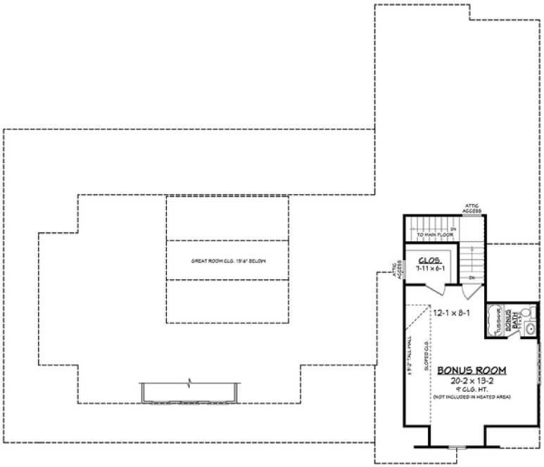 Attic Plan for House Plan #308242