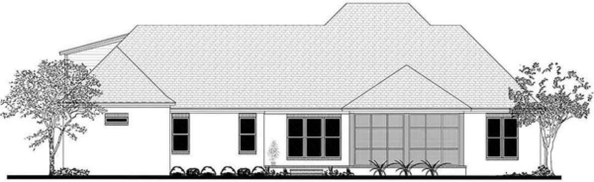 Rear Elevation for House Plan #304582