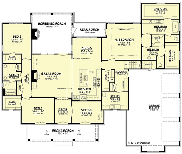 Main Floor Plan for House Plan #304582