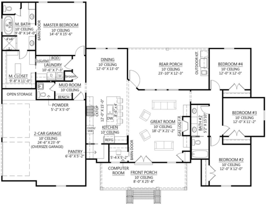 Main Floor Plan for House Plan #904322
