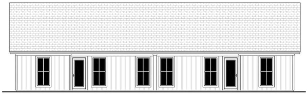 Rear Elevation for House Plan #306942