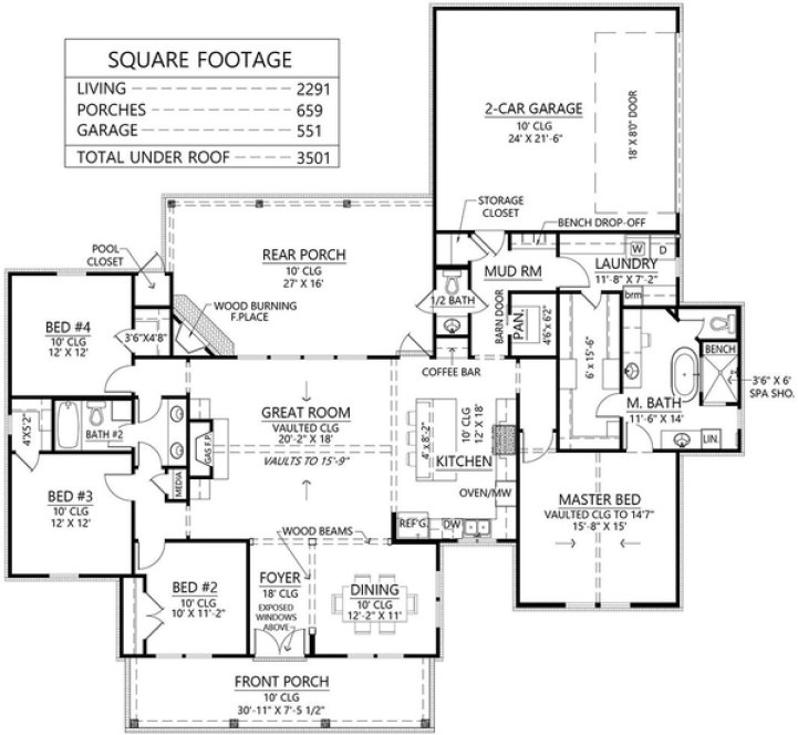 Main Floor Plan for House Plan #901922