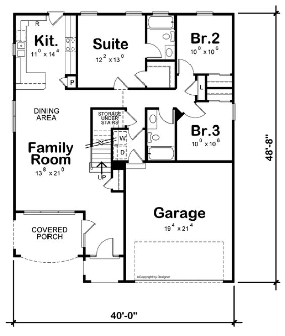Main Floor Plan for House Plan #152781