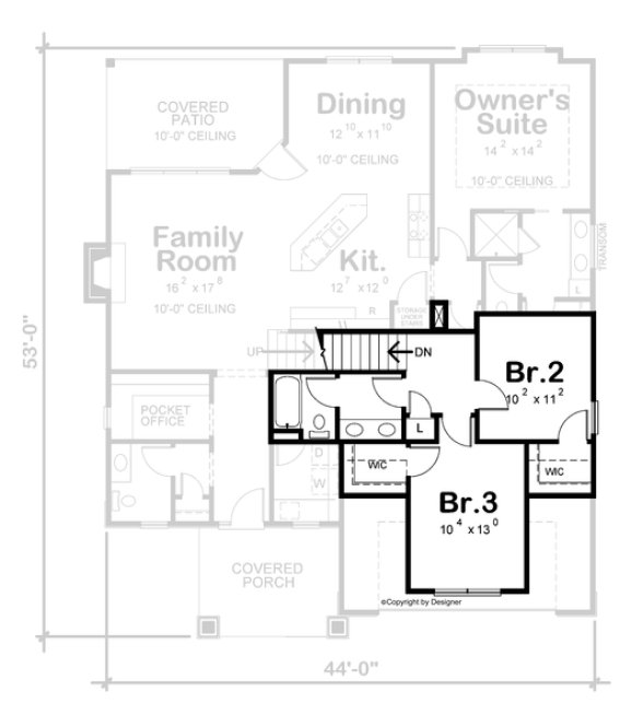 Second Floor Plan for House Plan #158781