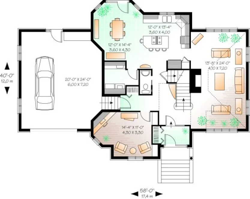 Main Floor Plan for House Plan #141982