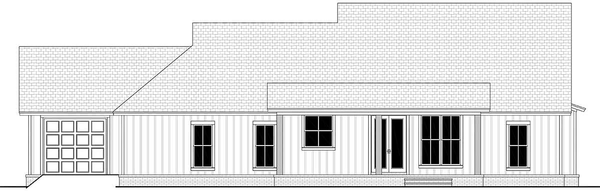 Rear Elevation for House Plan #307971