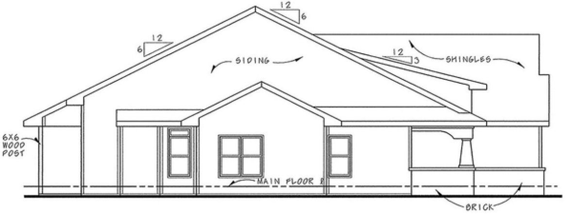 Left Elevation for House Plan #155091