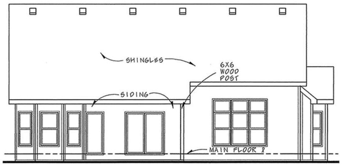 Rear Elevation for House Plan #155091