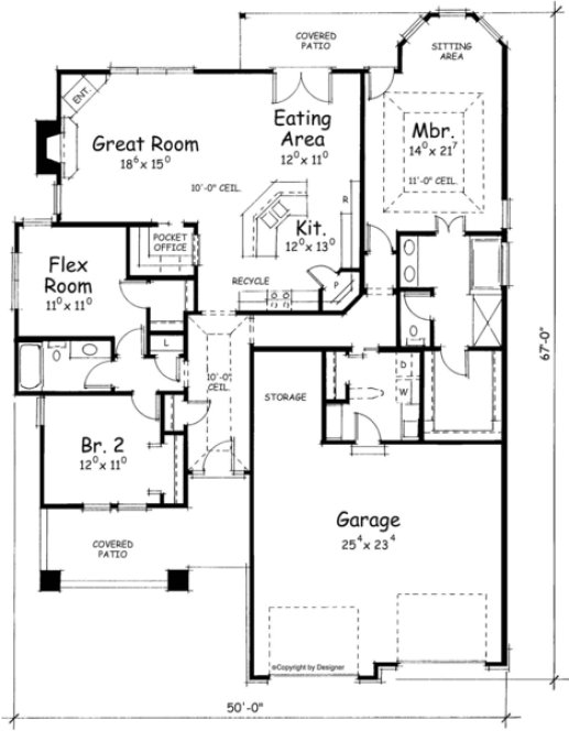 Main Floor Plan for House Plan #155091