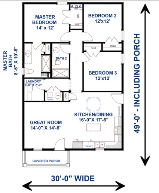 Main Floor Plan for House Plan #430231