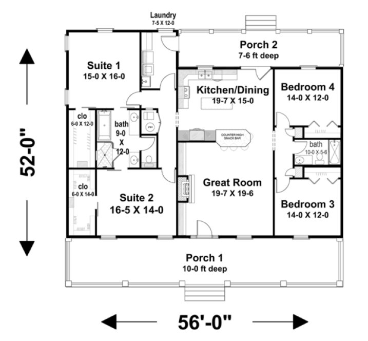 Main Floor Plan for House Plan #436902