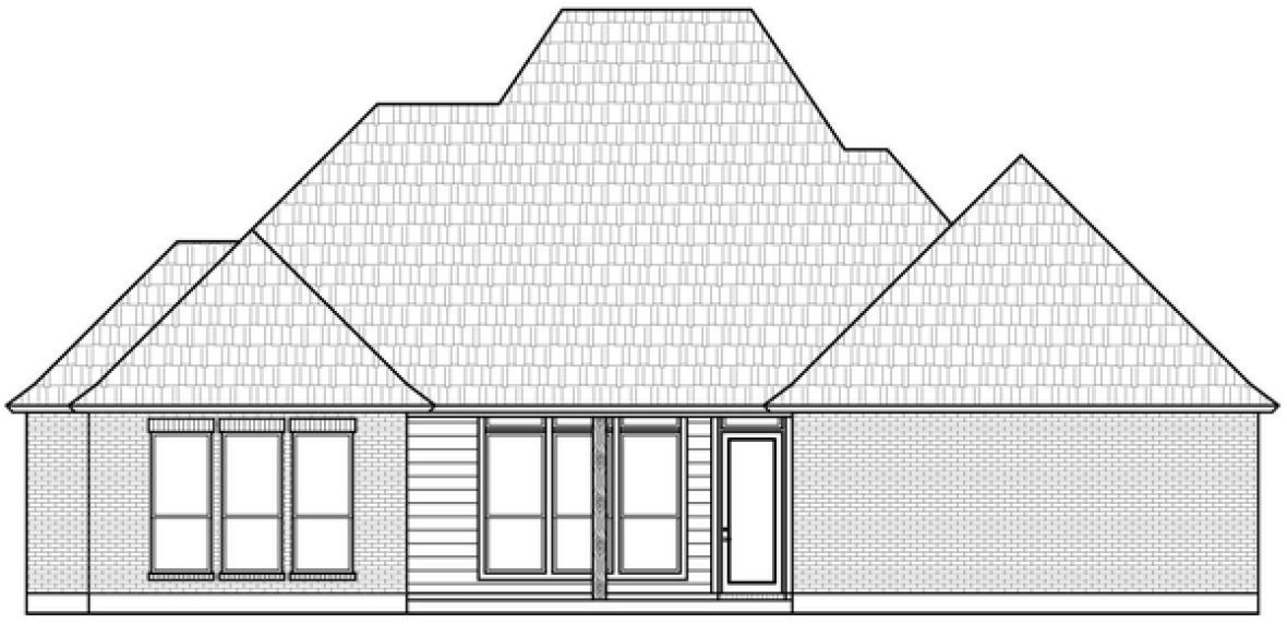 Rear Elevation for House Plan #903222