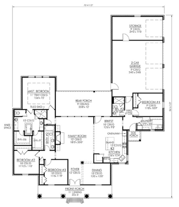 Main Floor Plan for House Plan #906832