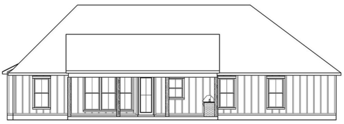 Rear Elevation for House Plan #909881